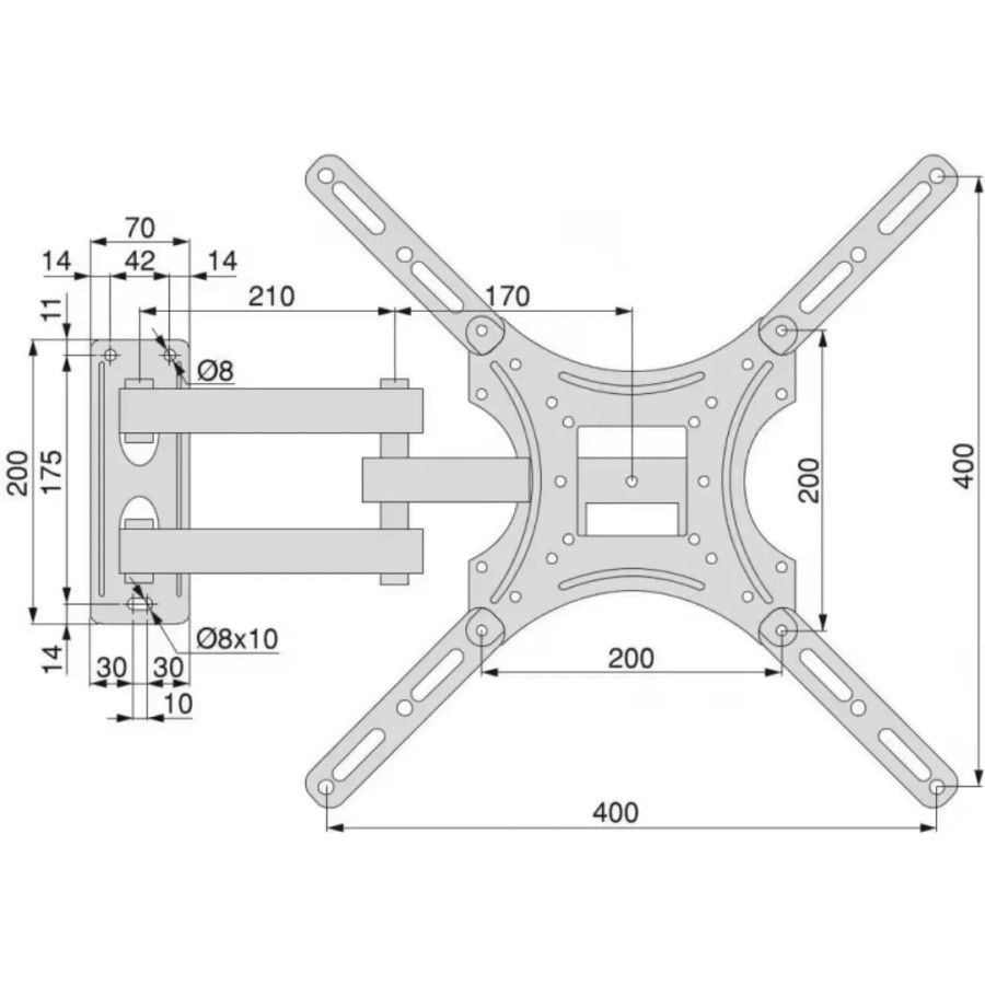 NAKLOE - Soporte tv - 14" hasta 55" - Soporte tv pared tv - Soporte tv